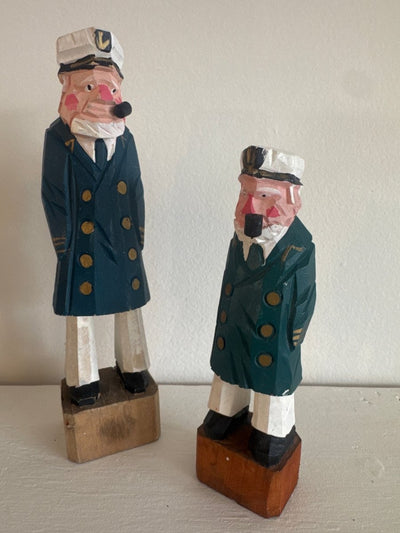 Vintage Handcarved Fisherman - Blue Peacoat - Diamonds & Rust