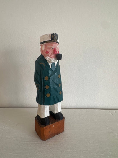 Vintage Handcarved Fisherman - Blue Peacoat - Diamonds & Rust