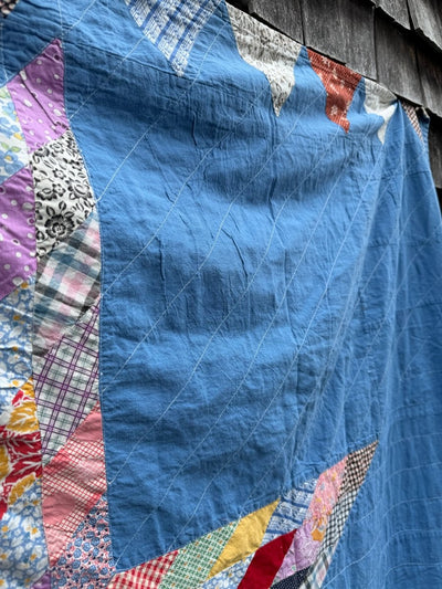 Vintage Handmade Quilt - Center Star - Diamonds & Rust