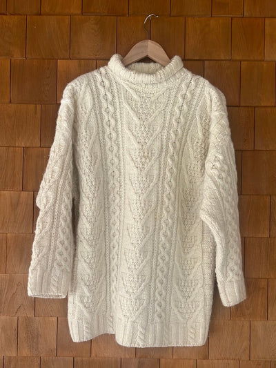 Vintage Inis Crafts Wool Sweater - Mock Neck - Diamonds & Rust