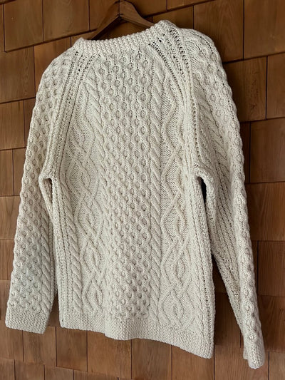 Vintage Irish Cottage Cardigan Sweater - Diamonds & Rust