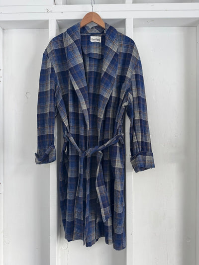 Vintage Kentfield Wool Plaid Robe - Diamonds & Rust
