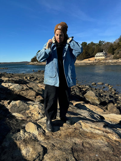 Vintage LL Bean Denim Barn Coat - Diamonds & Rust