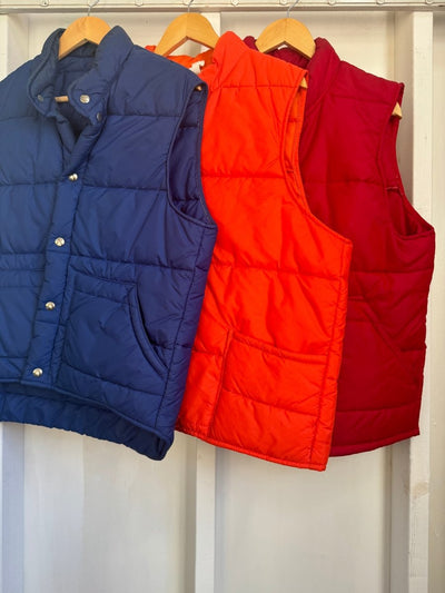 Vintage LL Bean Down Vest - Navy Blue - Diamonds & Rust