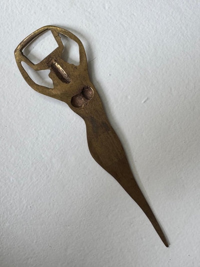 Vintage Nude Lady Brass Bottle Opener - Diamonds & Rust