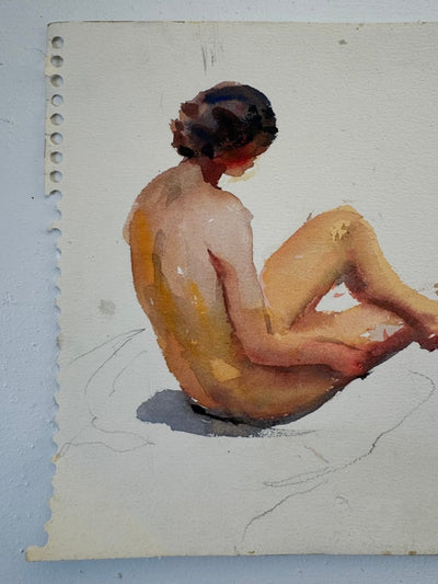 Vintage Nude Sketch - Diamonds & Rust