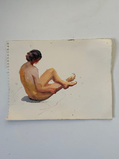 Vintage Nude Sketch - Diamonds & Rust