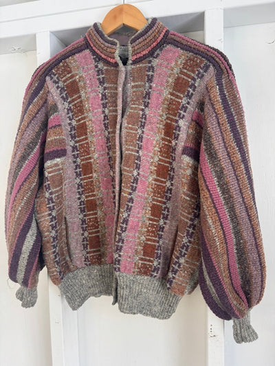 Vintage Pure Wool Cardigan - Diamonds & Rust