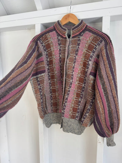 Vintage Pure Wool Cardigan - Diamonds & Rust