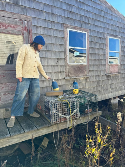 Vintage Pure Wool Fisherman's Sweater - Diamonds & Rust