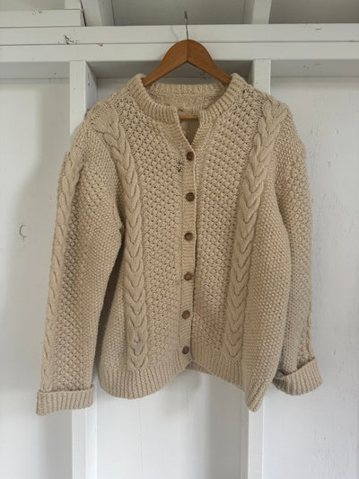 Vintage Pure Wool Fisherman's Sweater - Diamonds & Rust