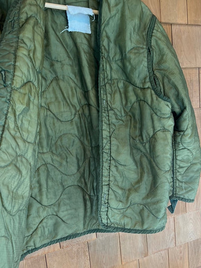Vintage Quilted Liner Coat - Medium - Diamonds & Rust