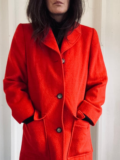 Vintage Red Wool Coat - Diamonds & Rust