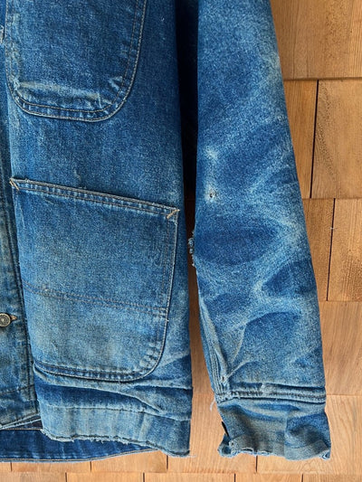Vintage Roebucks Blanket Lined Denim Chore Coat - Diamonds & Rust