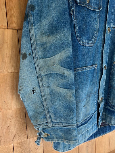 Vintage Roebucks Blanket Lined Denim Chore Coat - Diamonds & Rust