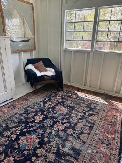 Vintage Rug 7'x 10' - Diamonds & Rust