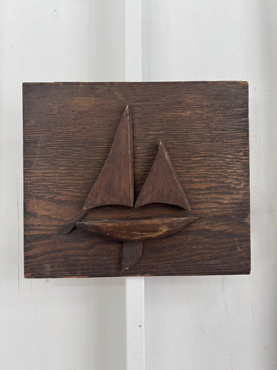 Vintage Sailboat Folk Art - Diamonds & Rust