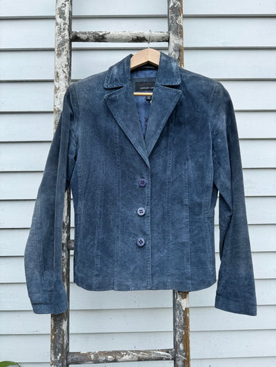 Vintage Suede Blazer - Slate Blue - Diamonds & Rust