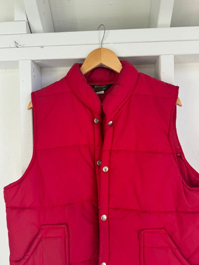 Vintage Swingster Down Vest - Red - Diamonds & Rust