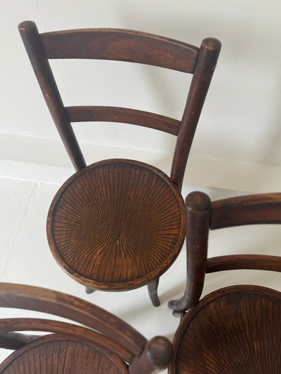 Vintage Thonet Style Bentwood Chair - Wood Grain - Diamonds & Rust