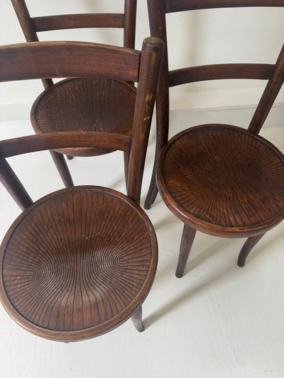 Vintage Thonet Style Bentwood Chair - Wood Grain - Diamonds & Rust