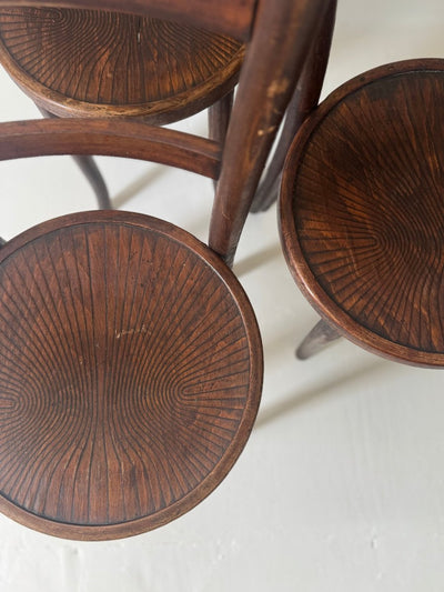 Vintage Thonet Style Bentwood Chair - Wood Grain - Diamonds & Rust