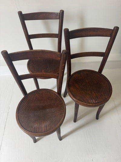 Vintage Thonet Style Bentwood Chair - Wood Grain - Diamonds & Rust