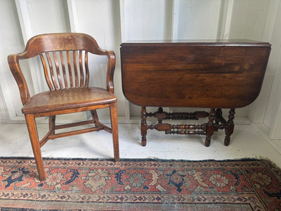 Vintage Walnut Banker Chair - Diamonds & Rust