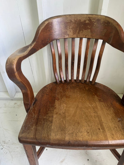 Vintage Walnut Banker Chair - Diamonds & Rust