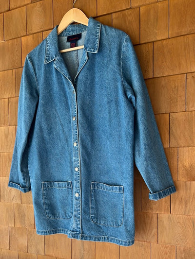 Vintage Women's Denim Chore Coat - Diamonds & Rust