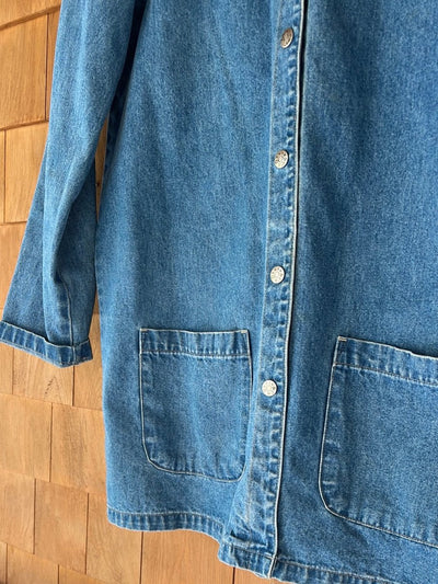 Vintage Women's Denim Chore Coat - Diamonds & Rust