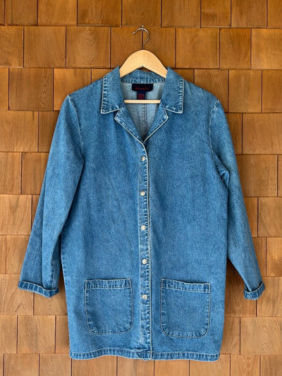 Vintage Women's Denim Chore Coat - Diamonds & Rust