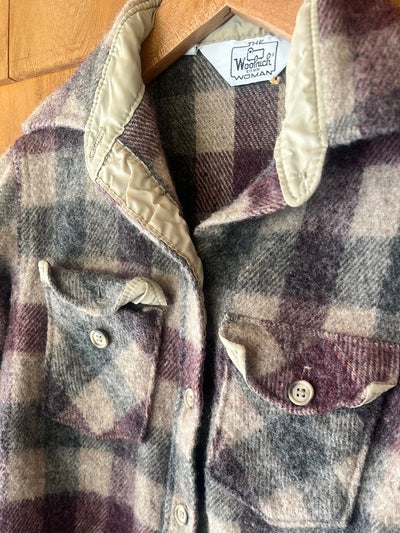 Vintage Women's Woolrich Plaid Shirt - Diamonds & Rust