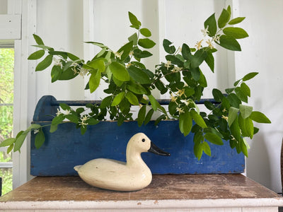 Vintage Wood Tool Caddy - Blue - Diamonds & Rust