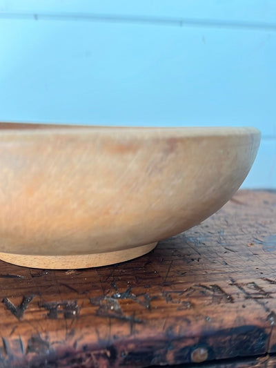 Vintage Wooden Bowl - Diamonds & Rust