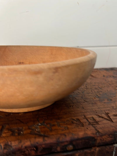 Vintage Wooden Bowl - Diamonds & Rust