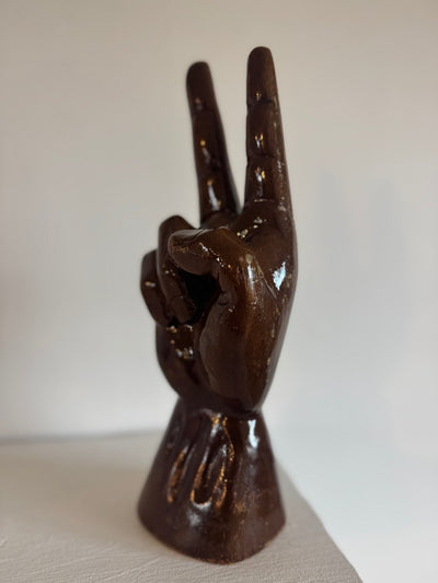 Vintage Wooden Peace Sign - Diamonds & Rust