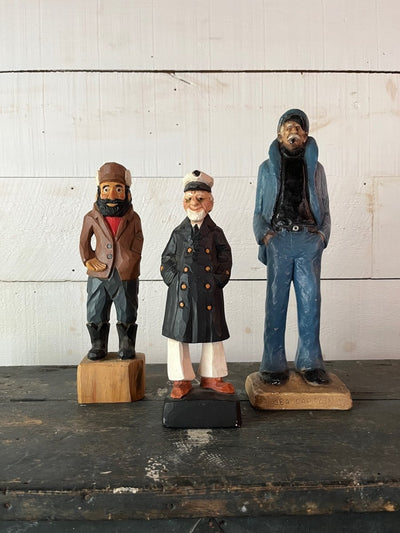 Vintage Wooden Sea Captain - Black Coat - Diamonds & Rust