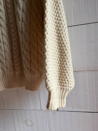 Vintage Wool Fishermen's Sweater - Diamonds & Rust