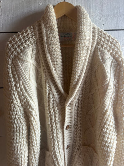 Vintage Wool Fishermen's Sweater - Diamonds & Rust
