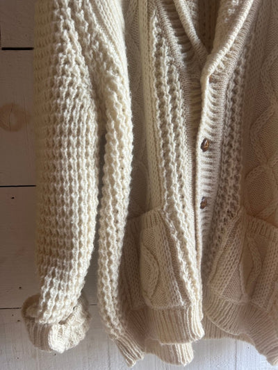 Vintage Wool Fishermen's Sweater - Diamonds & Rust