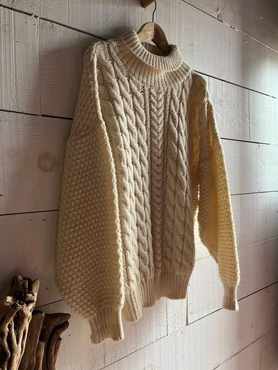 Vintage Wool Fishermen's Sweater - Diamonds & Rust