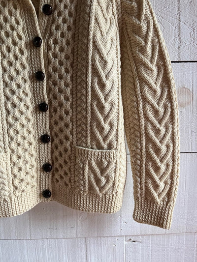 Vintage Wool Fishermen's Sweater - Diamonds & Rust