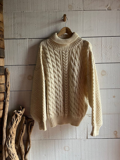 Vintage Wool Fishermen's Sweater - Diamonds & Rust