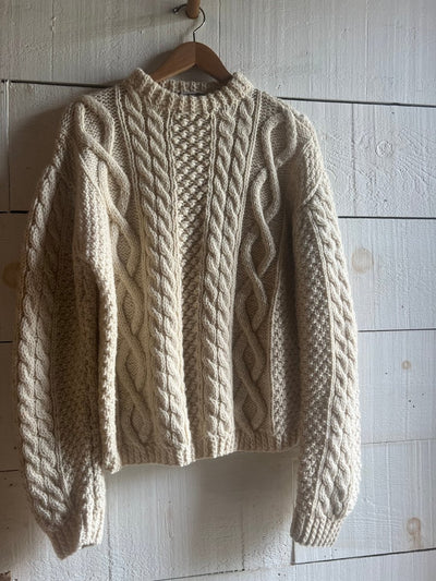 Vintage Wool Fishermen's Sweater - Diamonds & Rust