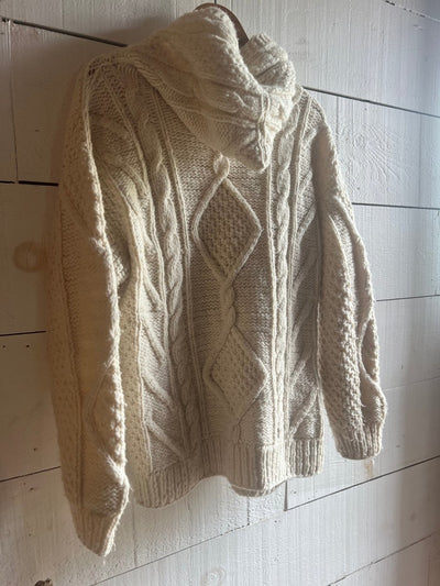 Vintage Wool Fishermen's Sweater - Diamonds & Rust
