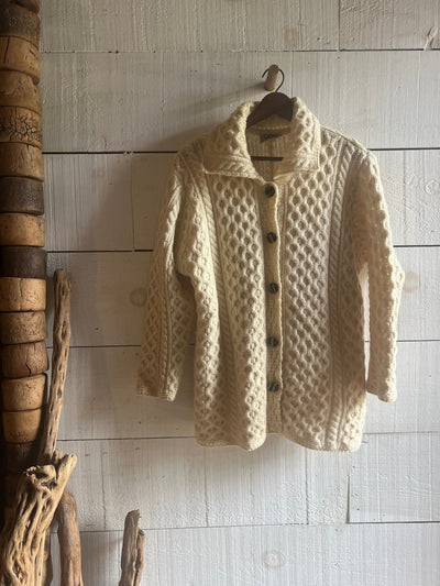Vintage Wool Fishermen's Sweater - Diamonds & Rust