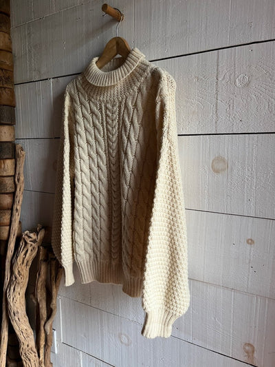 Vintage Wool Fishermen's Sweater - Diamonds & Rust
