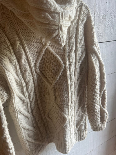 Vintage Wool Fishermen's Sweater - Diamonds & Rust
