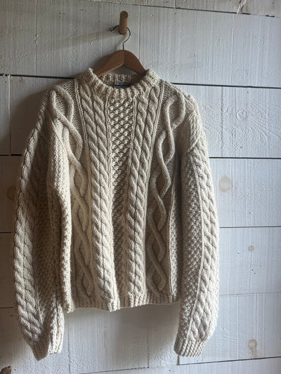 Vintage Wool Fishermen's Sweater - Diamonds & Rust